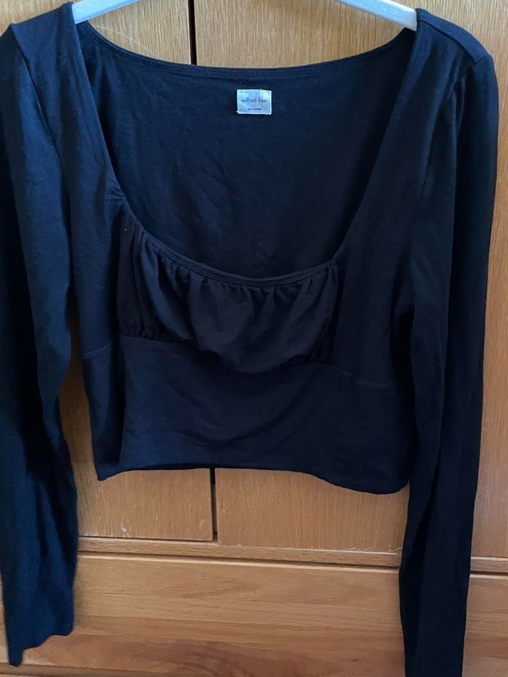 Wilfred Black Square-Neck Long Sleeve Top